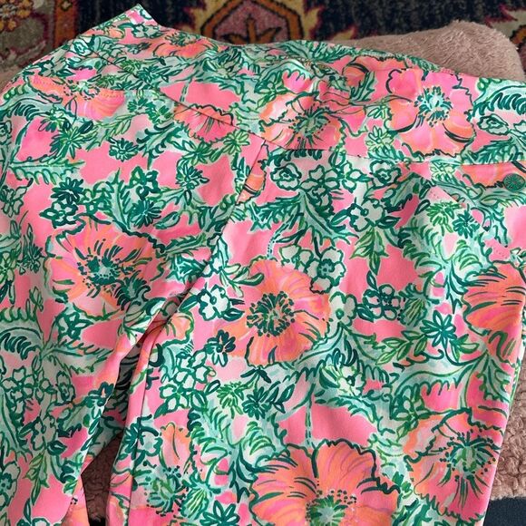 NWOT Lilly Pulitzer Luxletic Corso Como Cropped Soleil Pink Pants 10 - Picture 3 of 3